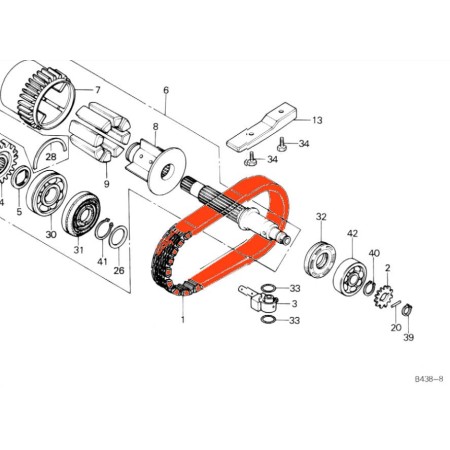 Service Moto Pieces|Moteur - Chaine primaire - CB900F - Z650/Z750 - ZR750 ....|Transmission - boite a vitesse|188,22 €