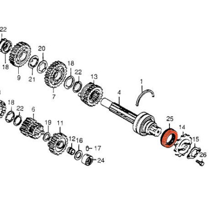 Moteur - Joint spy - sortie boite (x1) - 36x57x13 mm