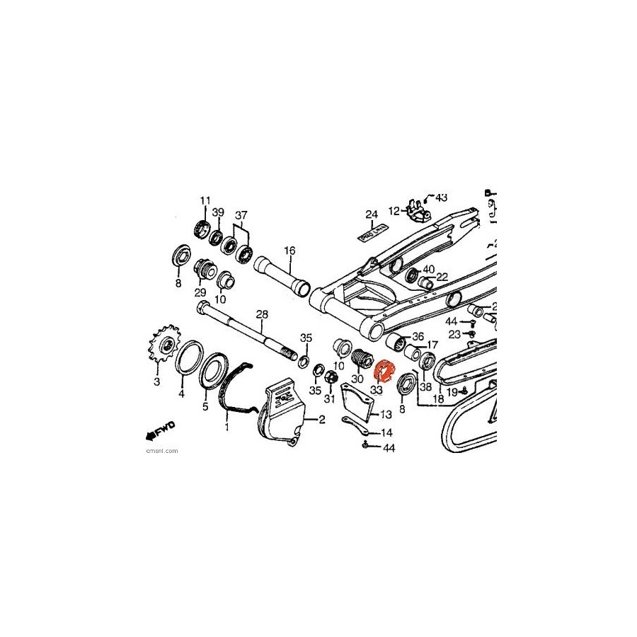 Service Moto Pieces|Bras oscillant - axe (x1) - CB250K - CB350K|bras oscillant - bequille|113,40 €