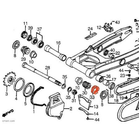 Bras oscillant - Ecrou - bague de Reglage - (x1)