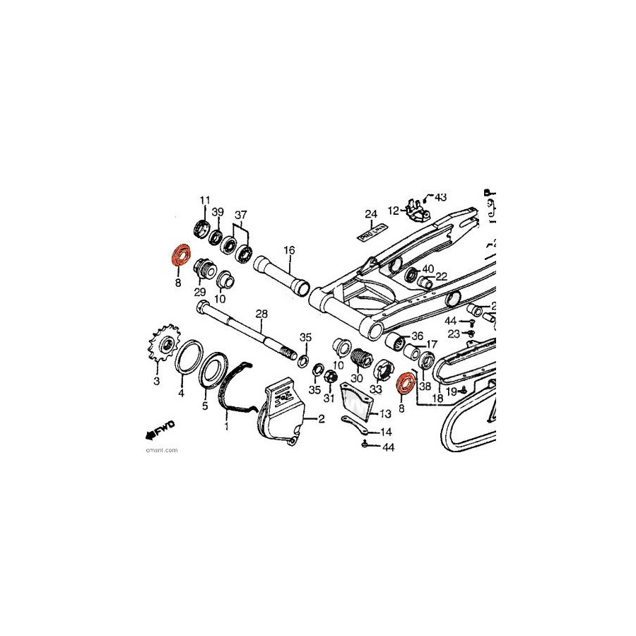 Service Moto Pieces|Bras oscillant - Protection de chaine - XL600V - XLV600 (PD06-PD10)|bras oscillant - bequille|35,90 €