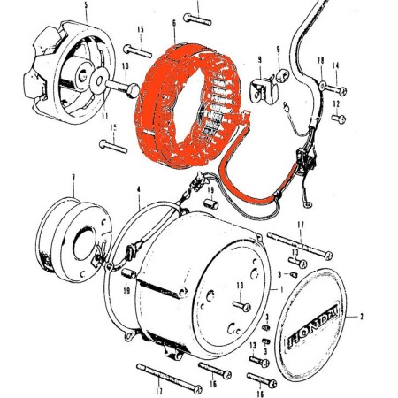 Alternateur - Stator - CB500K