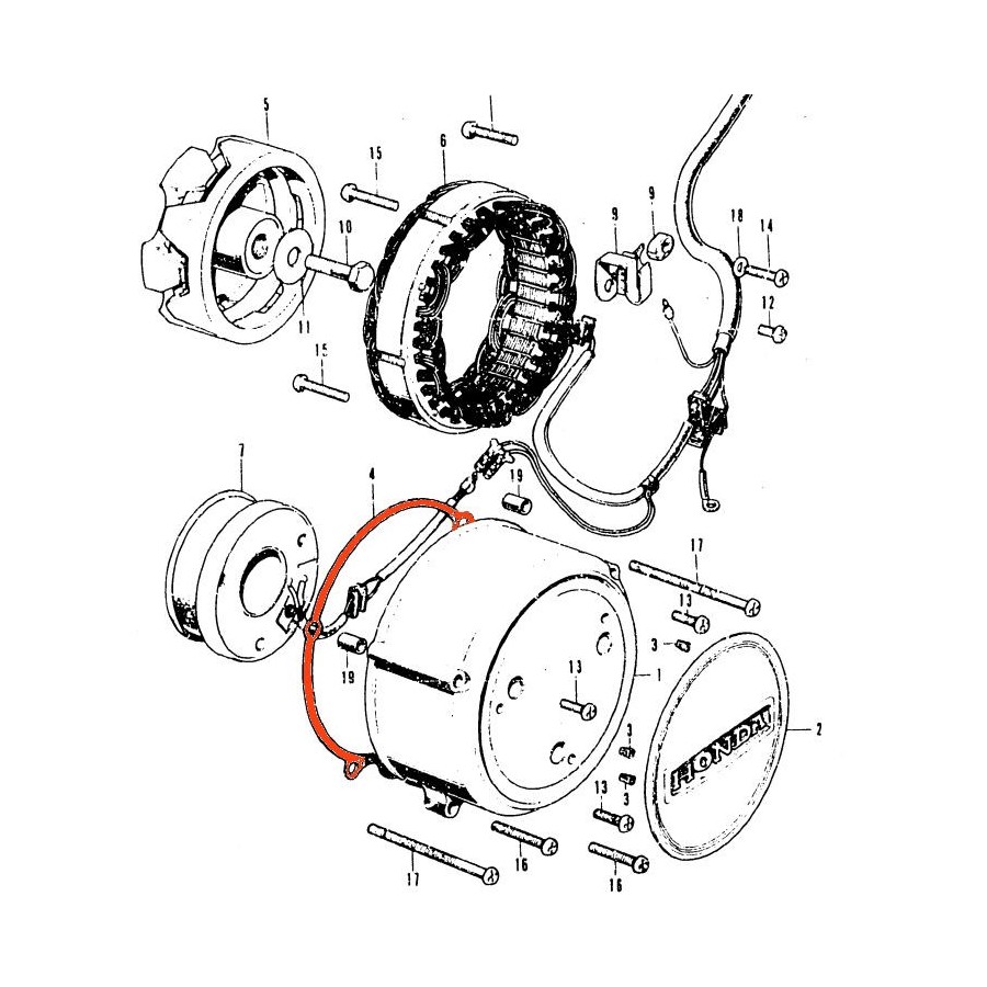 Service Moto Pieces|Moteur - Alternateur - Joint de carter - CM125 - CM185 - CM200|alternateur|11,90 €