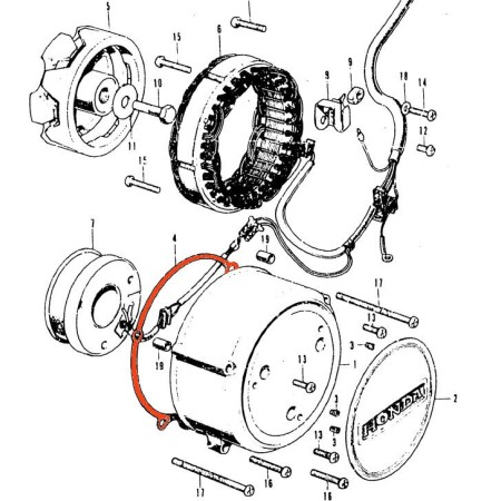 Moteur - Alternateur - Joint de carter - CB500K - CB550F