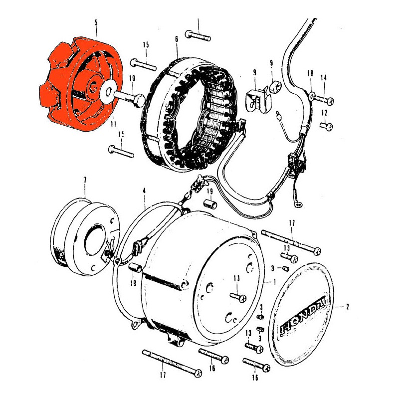 Service Moto Pieces|Alternateur - Rotor - CB500K - CB550K|alternateur|449,00 €