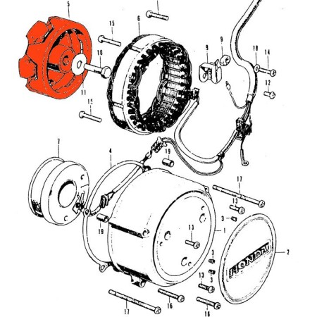 Alternateur - Rotor - CB500K - CB550K