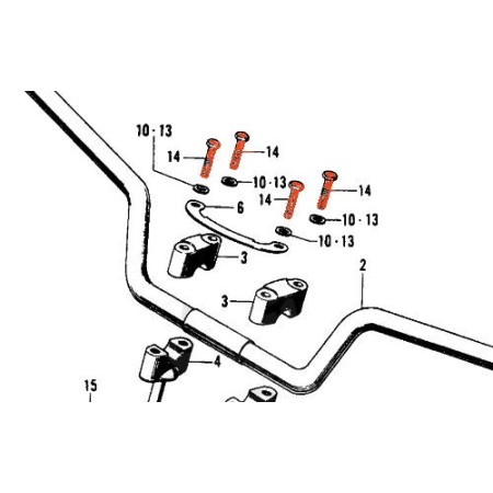 Guidon - Vis de fixation - M8 x36mm - pontet superieur - (x1) - CB450K