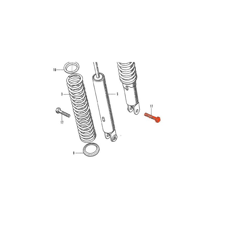 Service Moto Pieces|Amortisseur - Vis de fixation basse - M10 x32 mm|Amortisseur|2,10 €