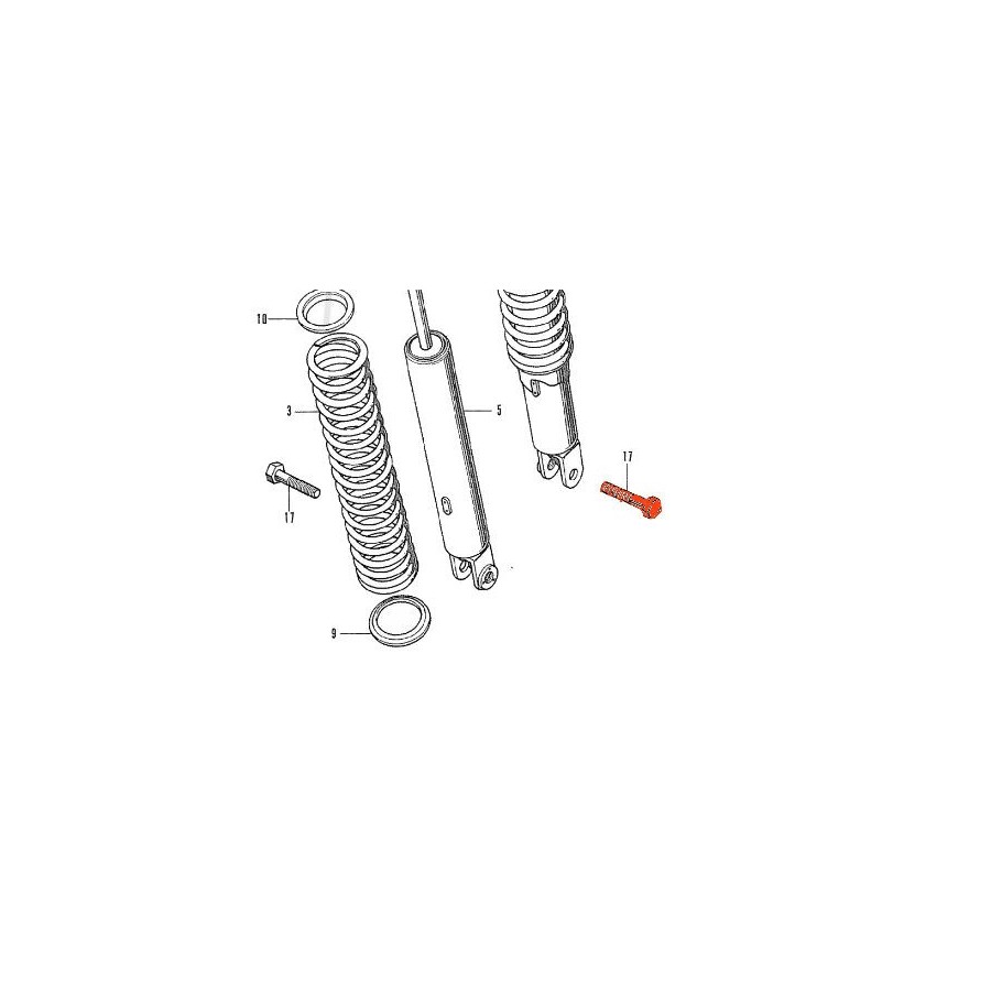 Service Moto Pieces|Amortisseur - Vis de fixation basse - M10 x32 mm|Amortisseur|2,10 €