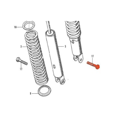 Amortisseur - Vis de fixation basse - M10 x32 mm