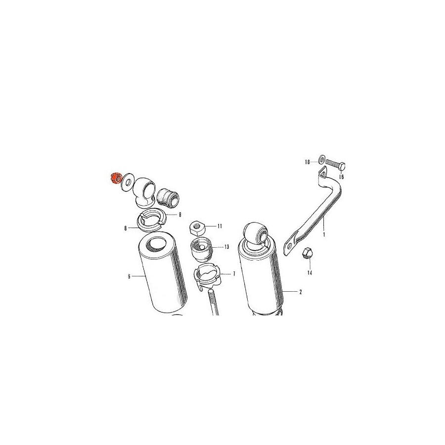 Amortisseur - Ecrou de fixation Haute - 