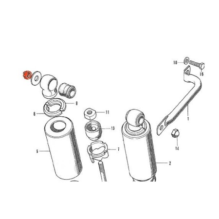 Amortisseur - Ecrou borgne de fixation amortisseur - M10x1.25