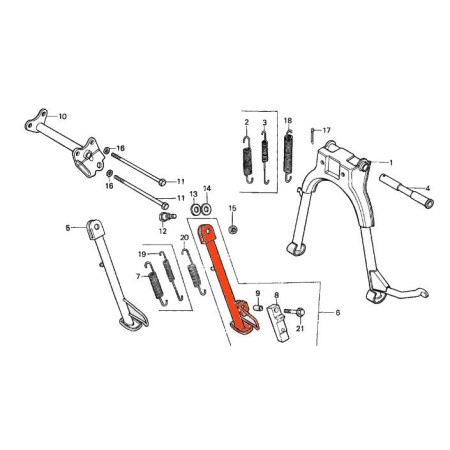 Bequille - laterale - CB125 TD - N'est plus disponible