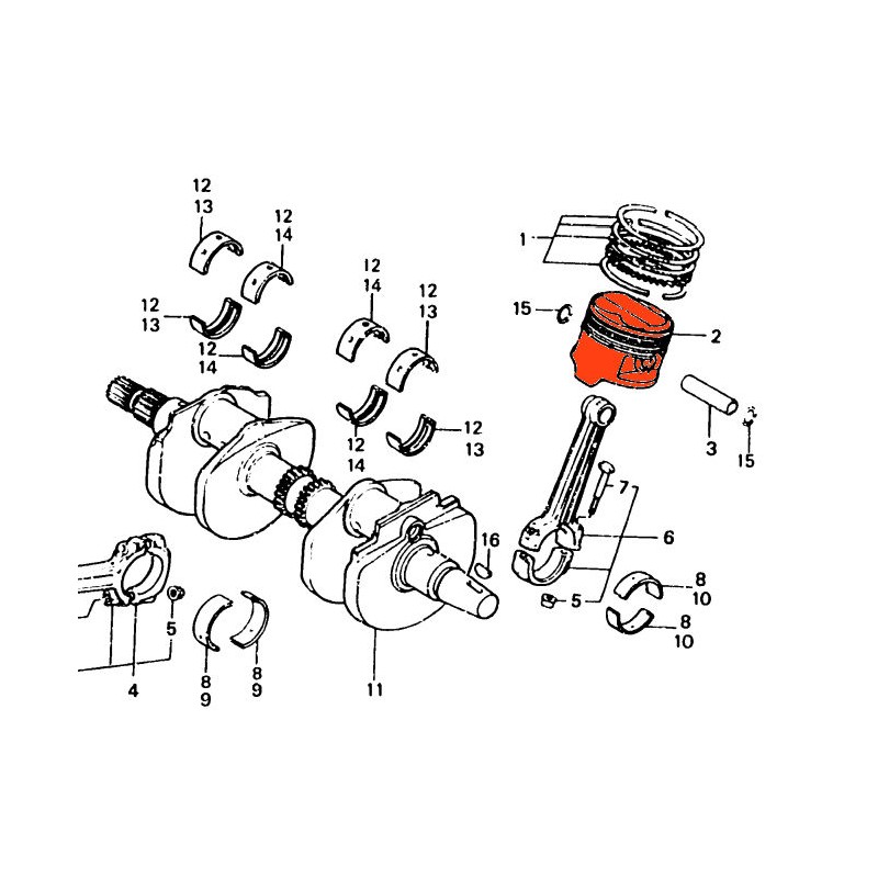 Service Moto Pieces|Moteur - Piston - (+0.50) - VF1000F/-VF1000R|Bloc Cylindre - Segment - Piston|82,80 €