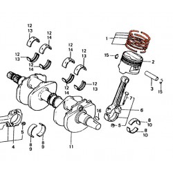 Service Moto Pieces|Moteur - Segment (+0.50) - Adaptable - CB750 Four  - F1/F2/K7|Bloc Cylindre - Segment - Piston|38,90 €