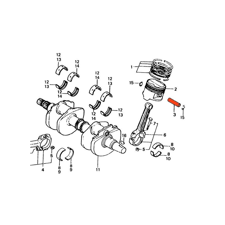 Service Moto Pieces|Moteur - bielle - Arriere - 1/2 coussinet - A - Vert|Bloc Moteur - Vilebrequin |12,00 €