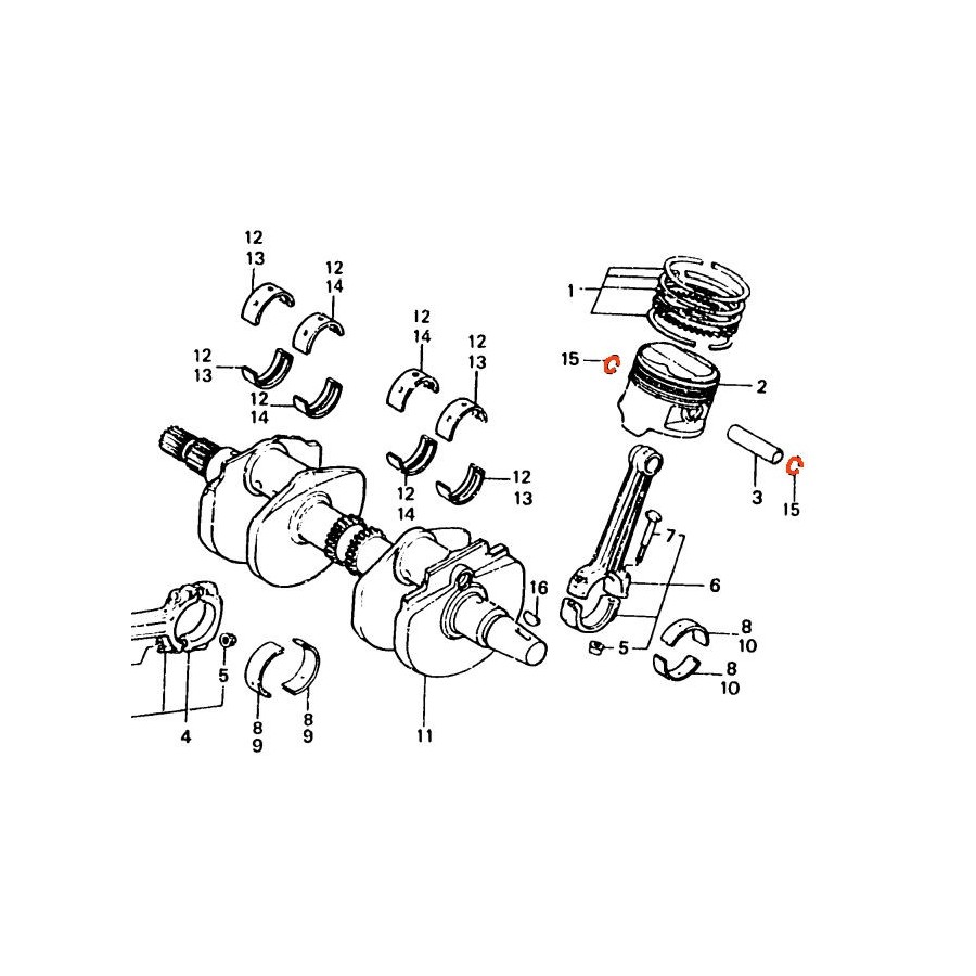 Service Moto Pieces|Moteur - Circlips - axe de piston - (x1)  - VF1000F/-VF1000R|Bloc Cylindre - Segment - Piston|1,40 €