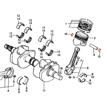 Moteur - Circlips - axe de piston - (x1)  - VF1000F/-VF1000R