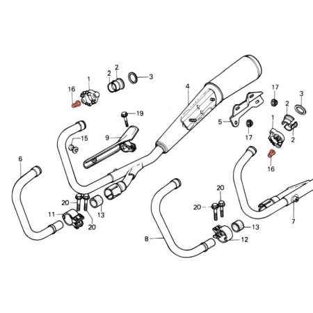 Echappement - Ecrou de collerette - (x1) - M6