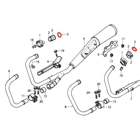 Service Moto Pieces|Echappement - Collecteur - joint CUIVRE (x1) - 37x45x4mm|Joint collecteur|1,60 €