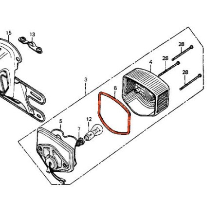 Feux arriere - Joint de cabochon - CB/CM 125/400T