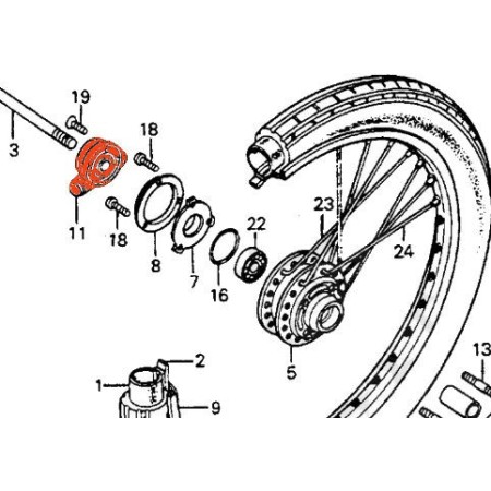 Roue - Mecanisme de compteur - CB125 S