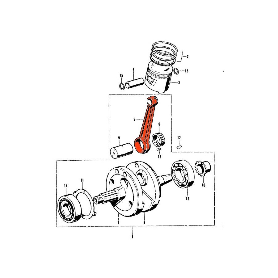 Service Moto Pieces|Moteur - Ensemble Bielle - Maneton - Roulement - RG250|Bloc Moteur - Vilebrequin |92,60 €