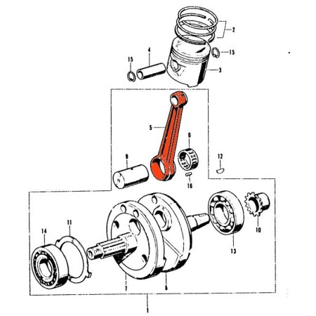 Moteur - Bielle - CB/SL/TL/XL 125 