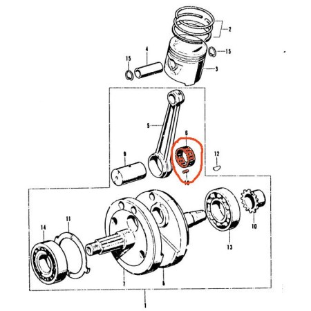 Moteur - cage a aiguille de Bielle - CB/SL/TL/XL 125 