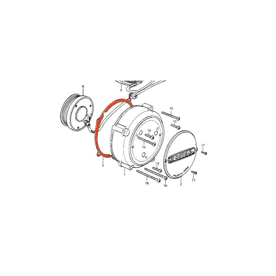 Service Moto Pieces|Moteur - Carter Alternateur - Joint - CB250/400 N|alternateur|5,38 €