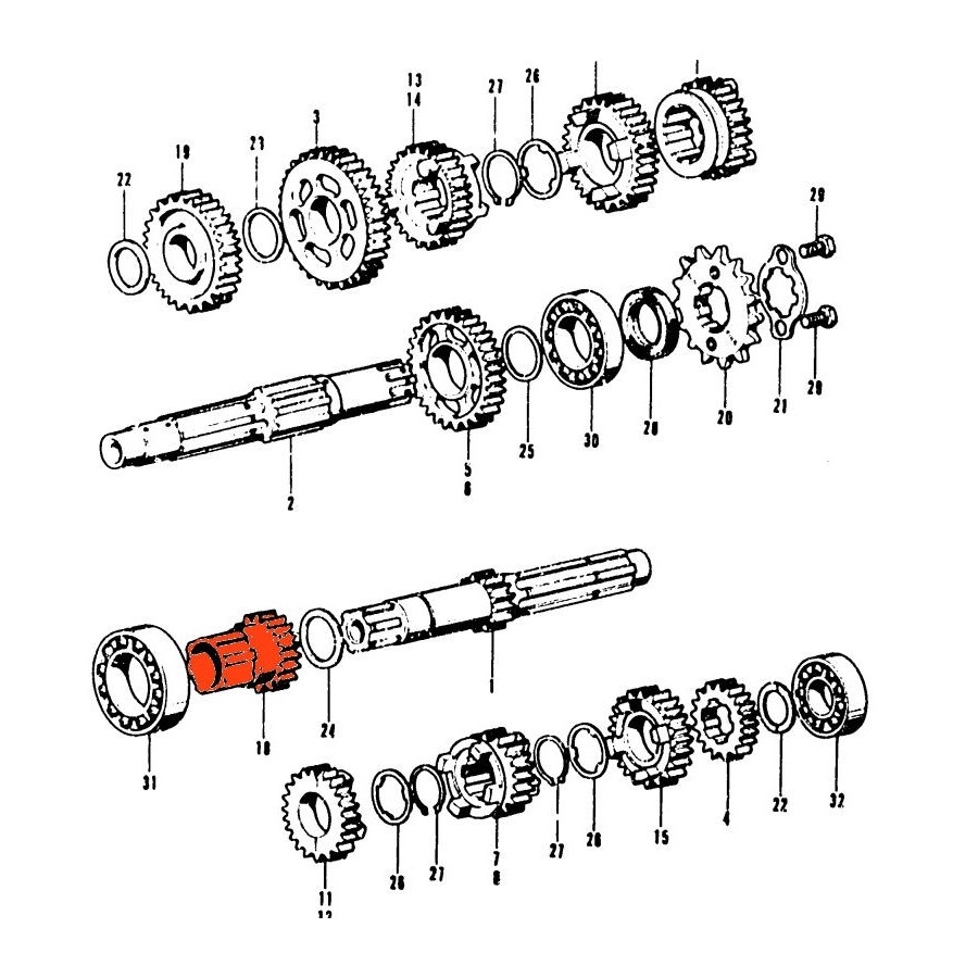 Service Moto Pieces|Moteur - Vilebrequin - Roulement - SL125 - CB125S|1971 - SL 125 K0 - (SL125S)|109,90 €