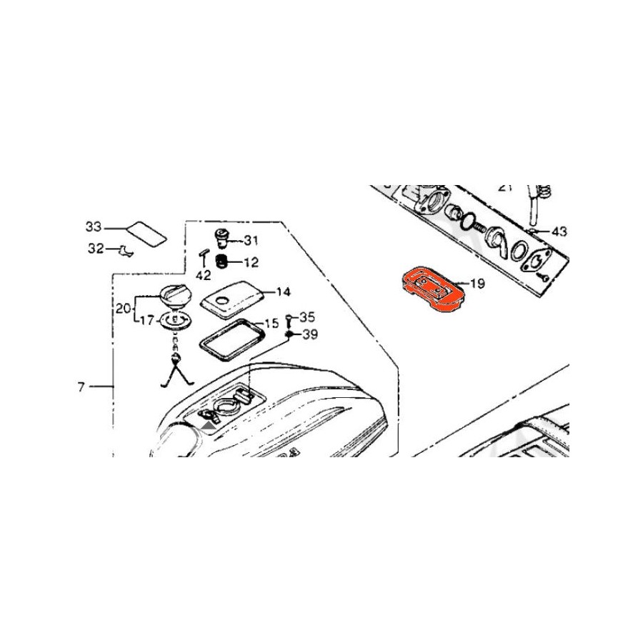 Reservoir - Silent bloc - CB400F Reservoir - Silent bloc - CB400F