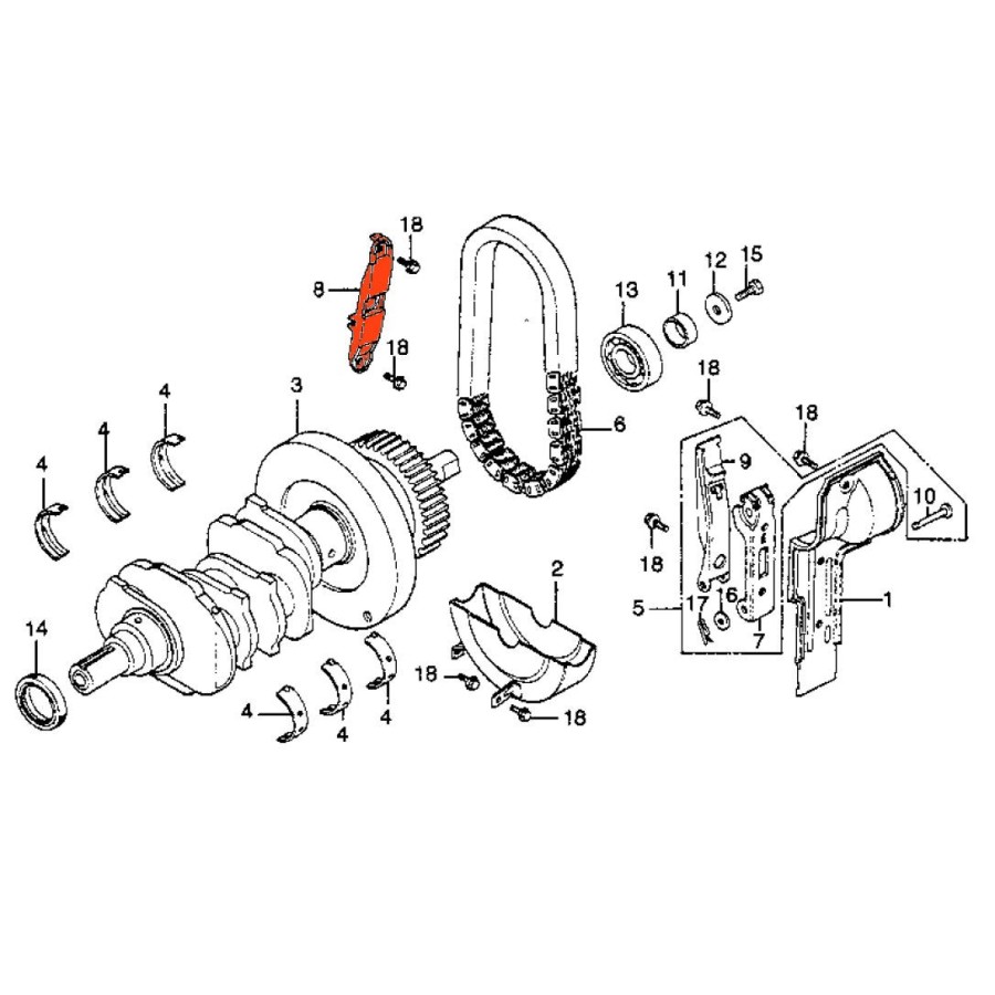 Moteur - Guide de Chaine primaire - GL 1000