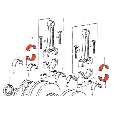 Service Moto Pieces|Moteur - Bielle - 1/2 coussinet - (X1) - Noir|Bloc Moteur - Vilebrequin |11,90 €