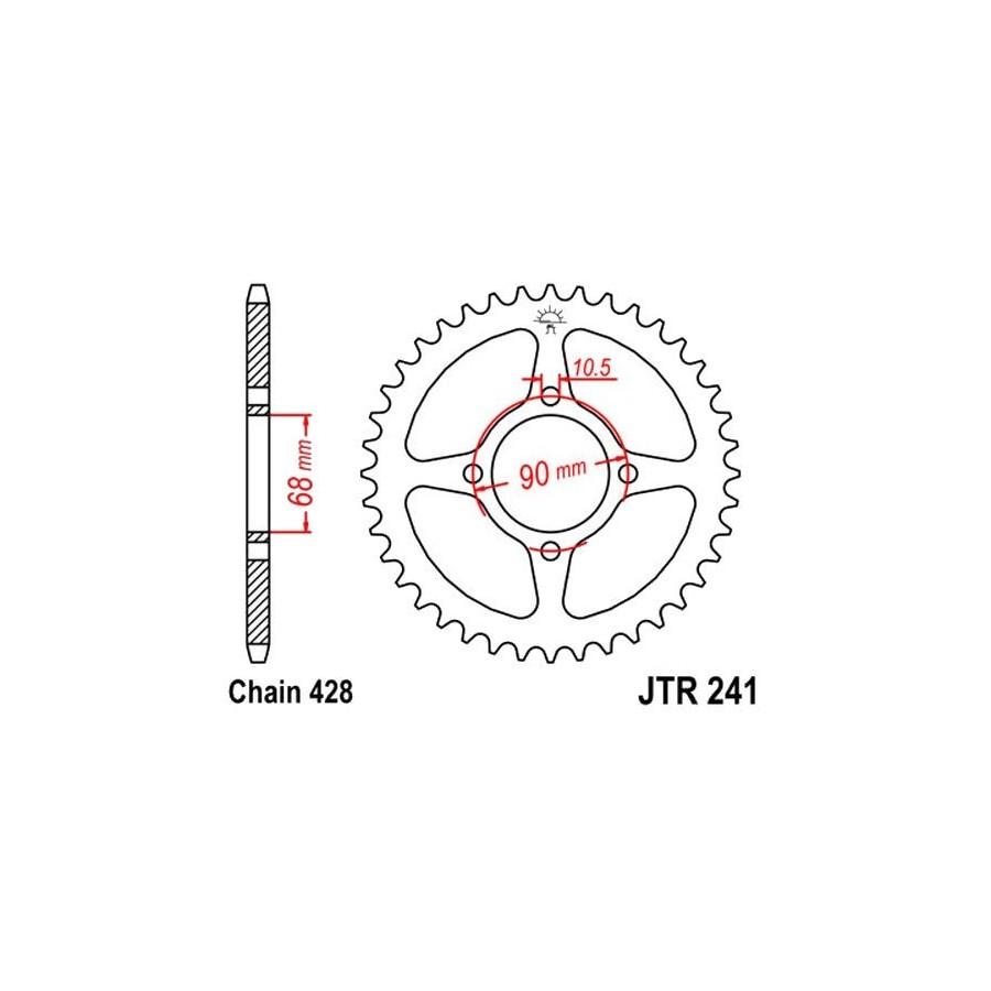 Service Moto Pieces|Transmission - Couronne - JTR-1847 - 46 dents - TDR125 - FZR400|Chaine 428|29,90 €