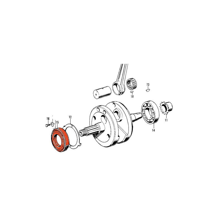 Service Moto Pieces|Moteur - Bielle - Roulement - 16x20x19.8|Bloc Moteur - Vilebrequin |19,90 €