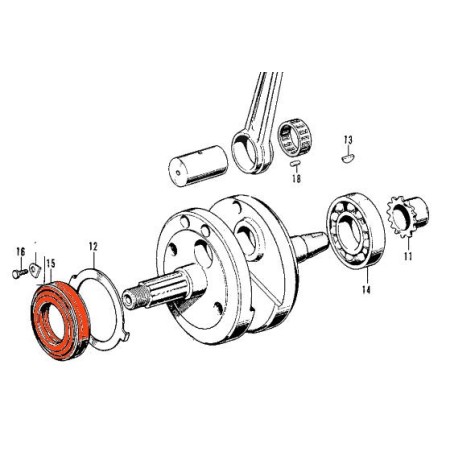 Moteur - Vilebrequin - Roulement - SL125 - CB125S