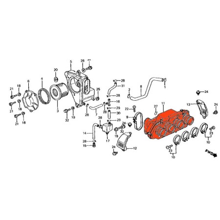 Service Moto Pieces|Boite a air - intermediaire - CB650 - RC03 - carburateur mecanique|Filtre a Air|248,00 €