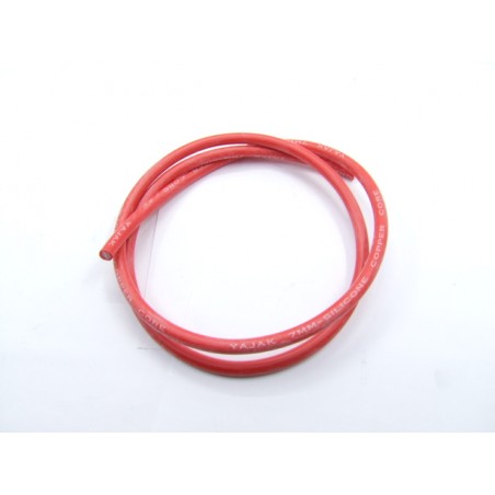 Bougie - cable SILICONE ø 7mm -  Rouge - 1metre - fil de bougie
