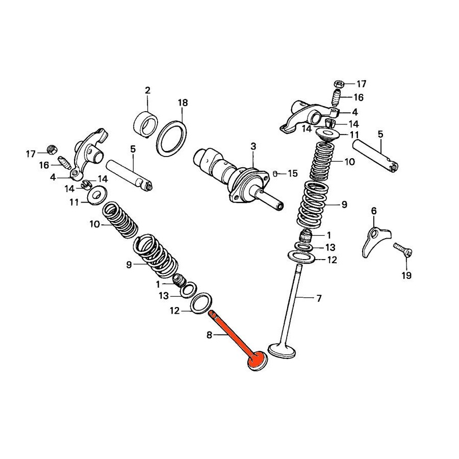 Moteur - Soupape - Admission - XL125 R/S - XL185