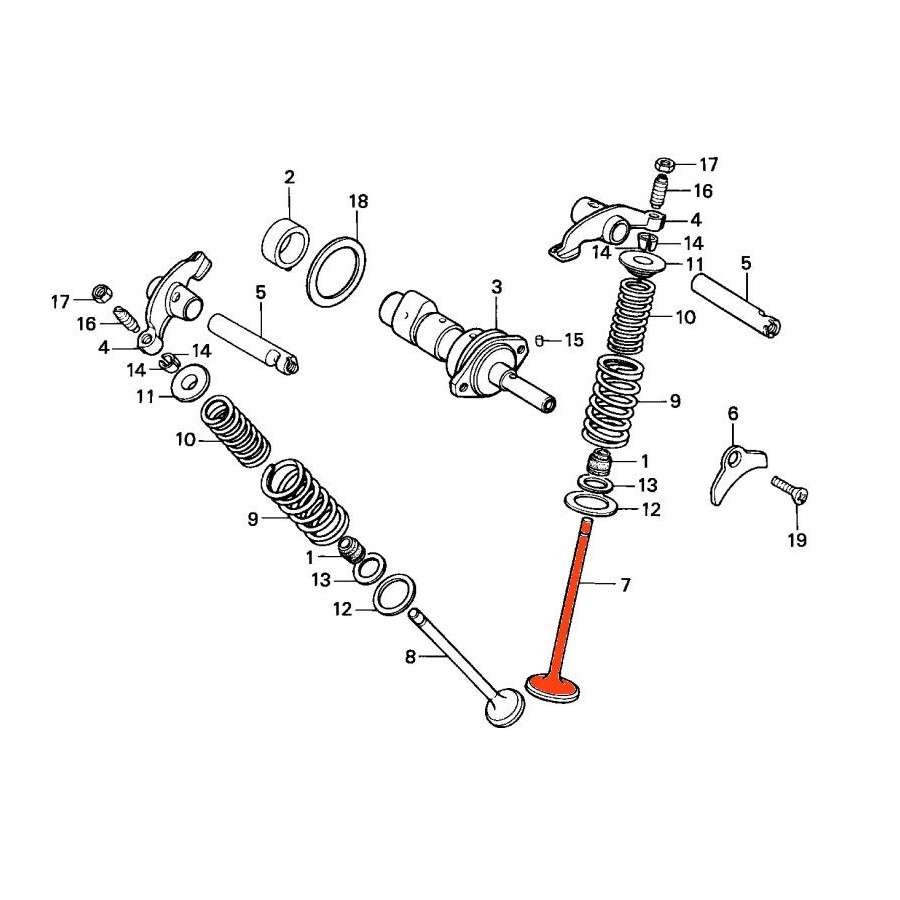 Moteur - Soupape Echappement - XL125 R/S - XL185