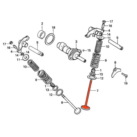 Moteur - Soupape Echappement - XL125 R/S - XL185