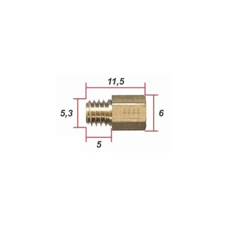 Service Moto Pieces|Mikuni - 4/042... - Gicleur M5.3x0.90 - Hex - ø 0.900|000 - Hexagonal - HJ|3,51 €