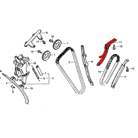 Distribution - tendeur de chaine de l'alternateur - CBX 650