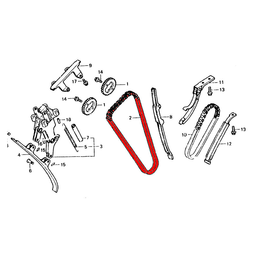 Distribution - chaine - CBX 650 - Attention 2 modeles CBX C et CBX D