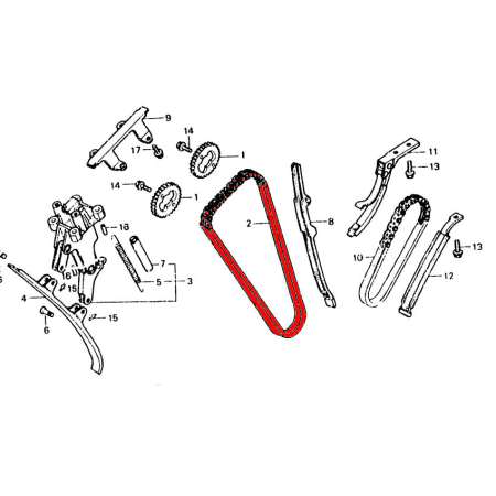 Distribution - chaine - CBX 650 - Attention 2 modeles CBX C et CBX D