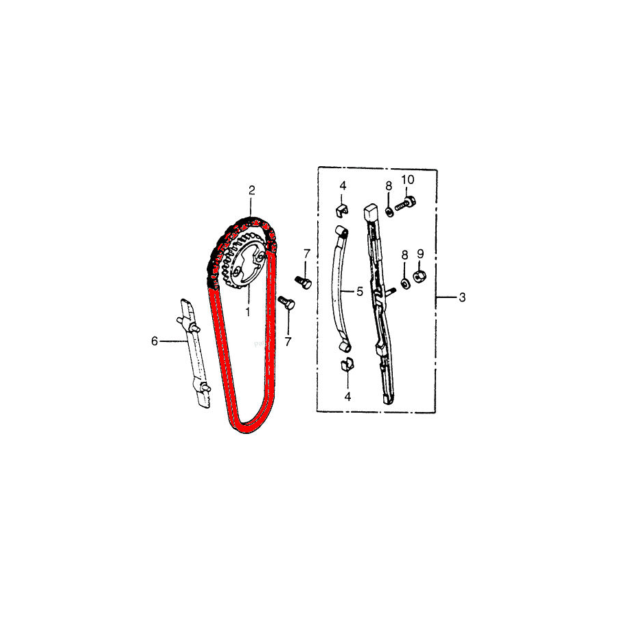 Service Moto Pieces|Distribution - Chaine 219 FTSS - 116 maillons - Fermee|chaine|54,26 €