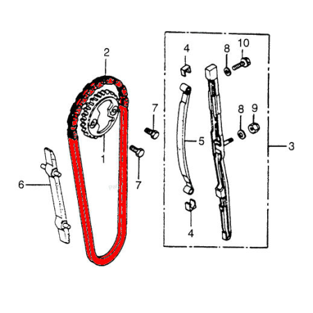 Service Moto Pieces|Distribution - Chaine - 82RH2015 - 112 maillons - Fermée|chaine|61,20 €