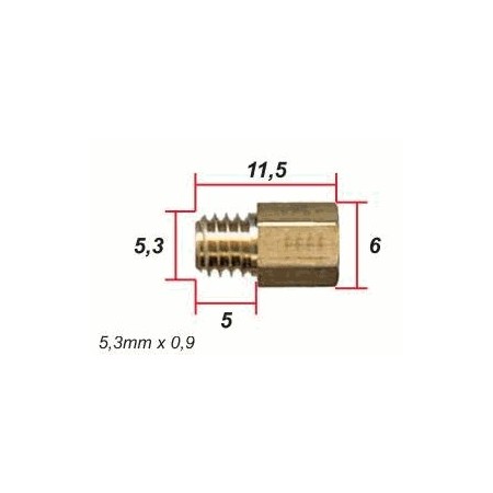 Service Moto Pieces|Mikuni - 4/042... - Gicleur M5.3x0.90 - Hex - ø 1.600|000 - Hexagonal - HJ|3,51 €