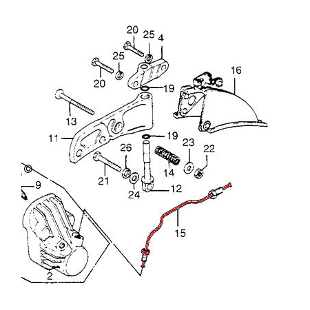 Frein - Pre-Durite de frein - Gauche - CB750 K2 - K6